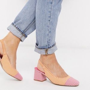 ASOS Wide Gingham Heels
